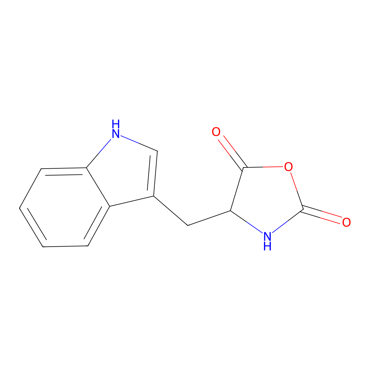 4-(1H-Indol-3-ylmethyl)oxazolidine-2,5-dione molecular structure, CAS 34487-85-9