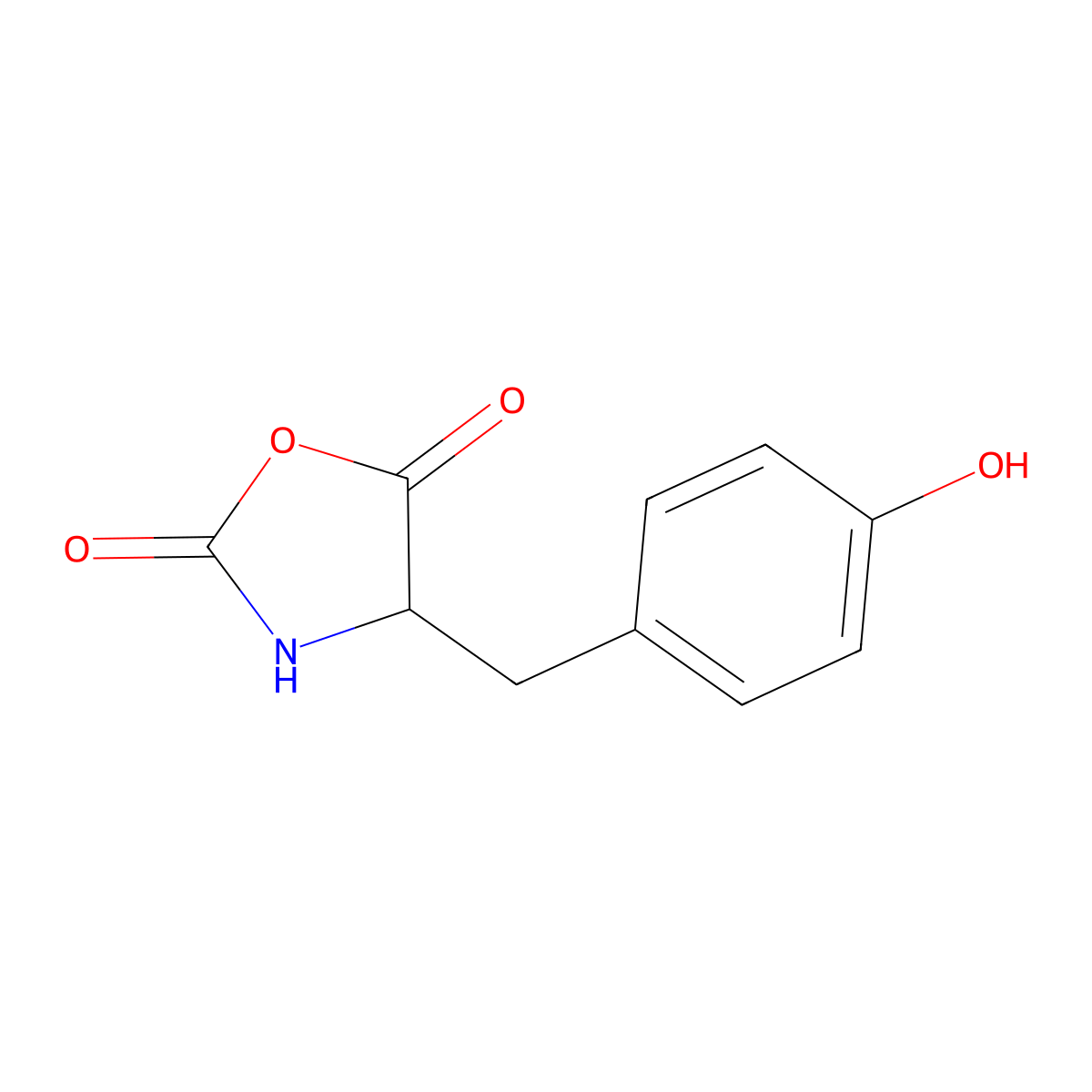 4-[(4-Hydroxyphenyl)methyl]oxazolidine-2,5-dione molecular structure, CAS 34487-86-0