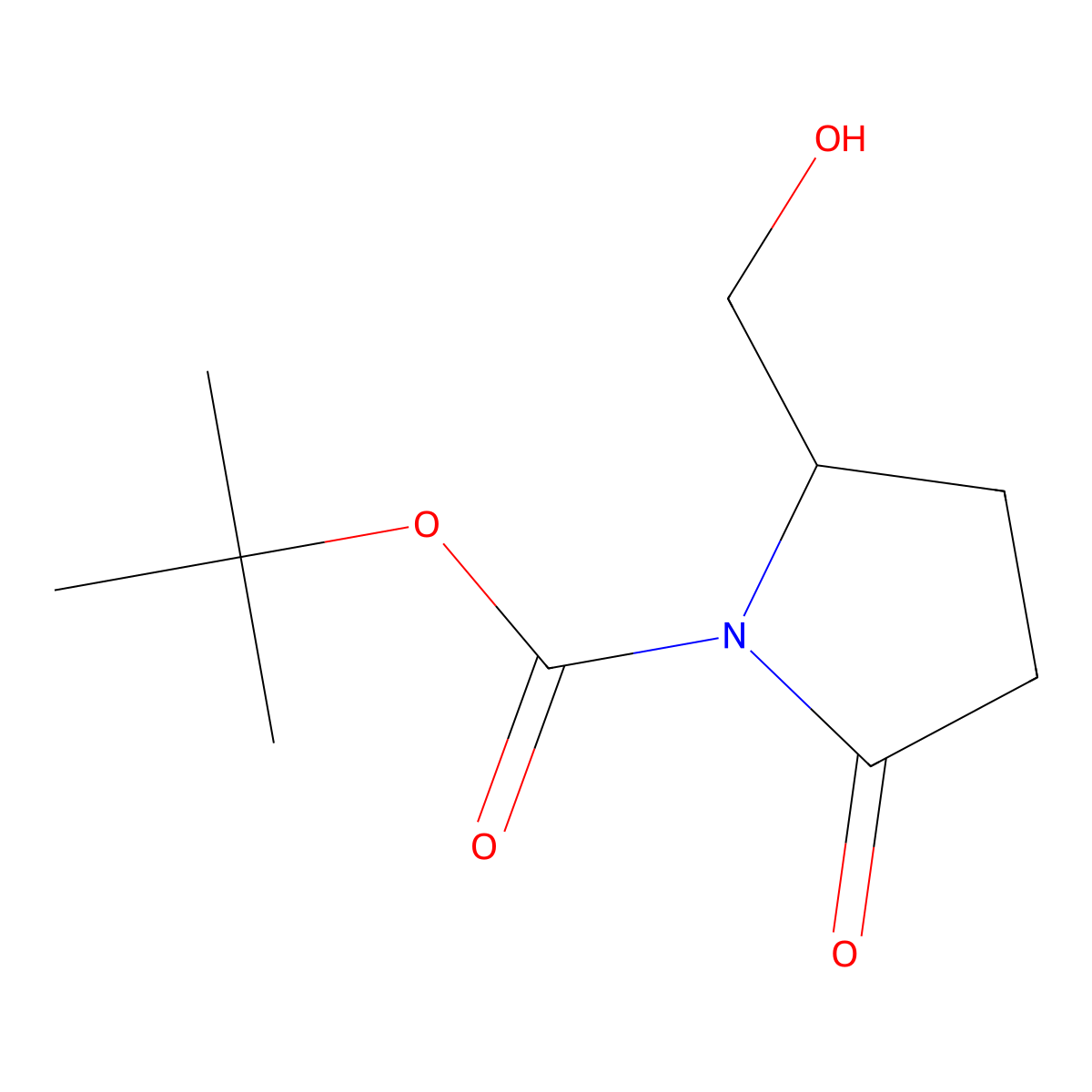 Tert-butyl 2-(hydroxymethyl)-5-oxopyrrolidine-1-carboxylate molecular structure, CAS 344884-10-2