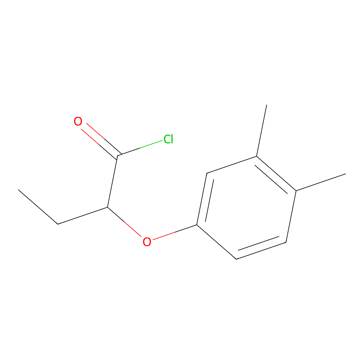 2-(3,4-Dimethylphenoxy)butanoyl chloride molecular structure, CAS 344884-53-3