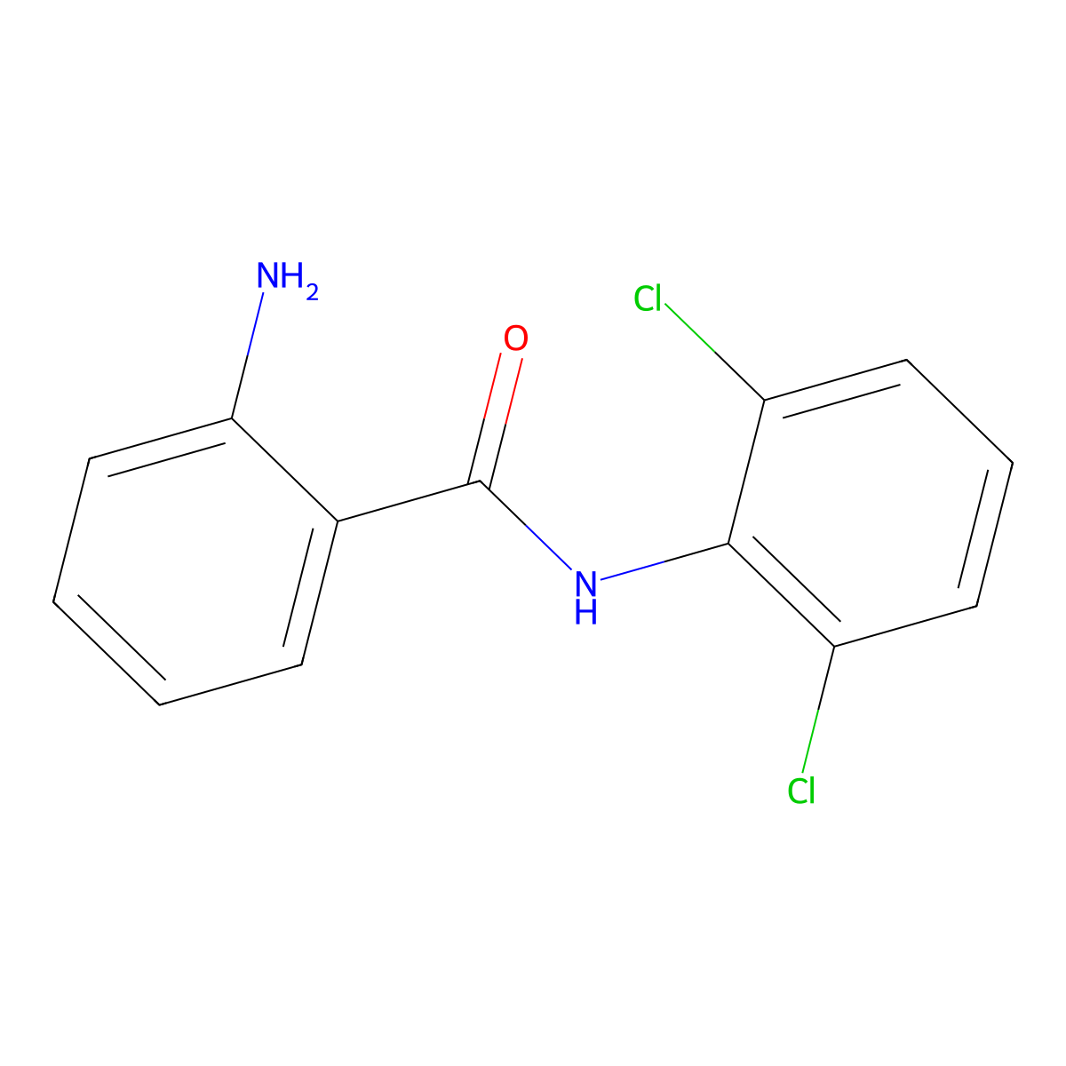 2-amino-N-(2,6-dichlorophenyl)benzamide molecular structure, CAS 34489-94-6