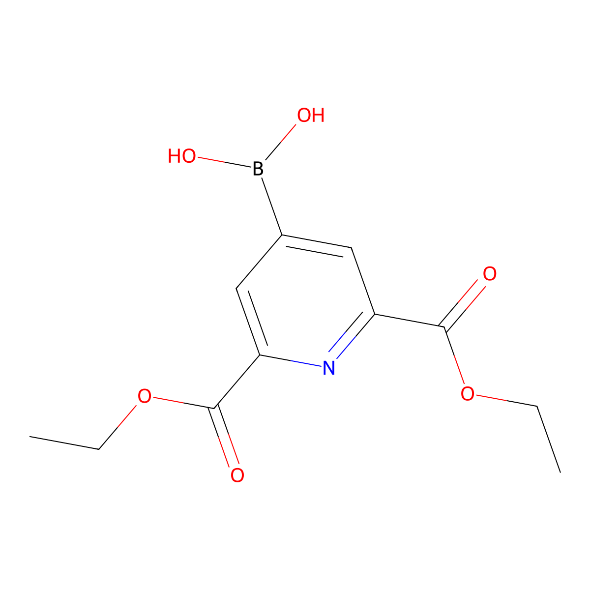 (2,6-Bis(ethoxycarbonyl)pyridin-4-yl)boronic acid molecular structure, CAS 344891-76-5