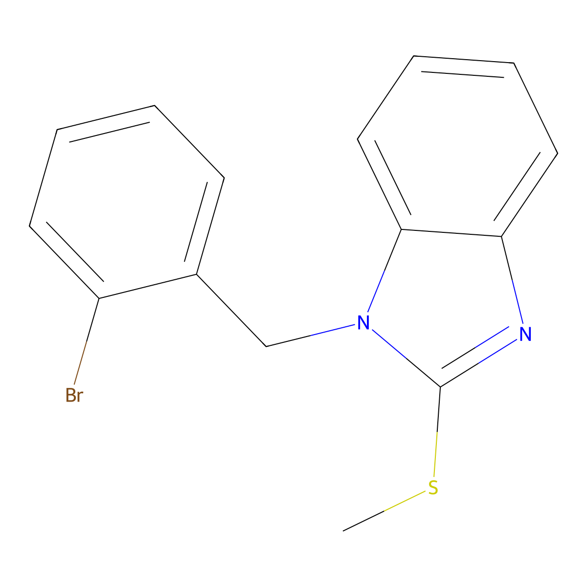 1-[(2-Bromophenyl)methyl]-2-methylsulfanylbenzimidazole molecular structure, CAS 344896-62-4