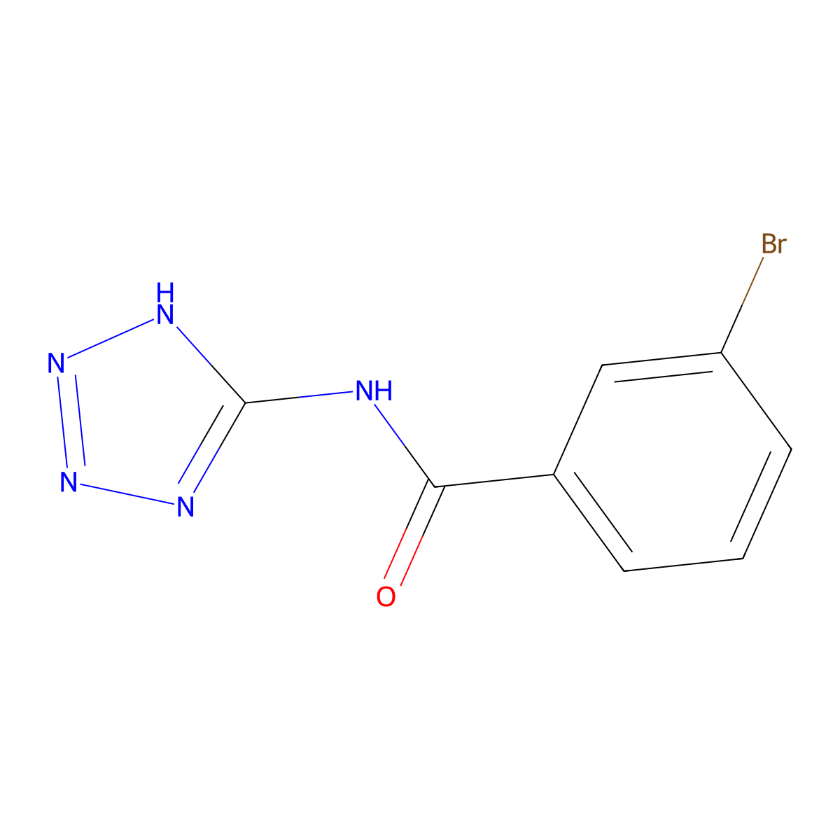 3-bromo-N-(2H-tetrazol-5-yl)benzamide molecular structure, CAS 344896-75-9