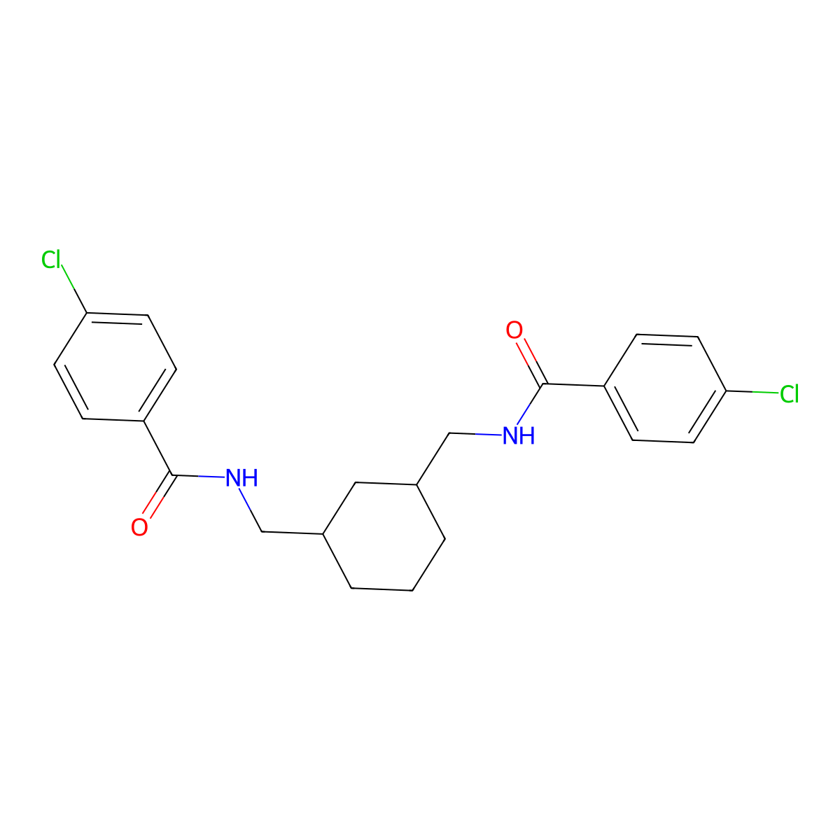 N,N'-(cyclohexane-1,3-diyldimethanediyl)bis(4-chlorobenzamide) molecular structure, CAS 344898-09-5