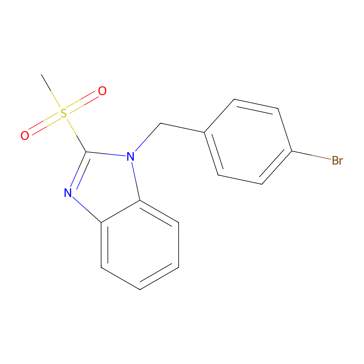1-(4-bromobenzyl)-2-(methylsulfonyl)-1H-benzo[d]imidazole molecular structure, CAS 344898-23-3