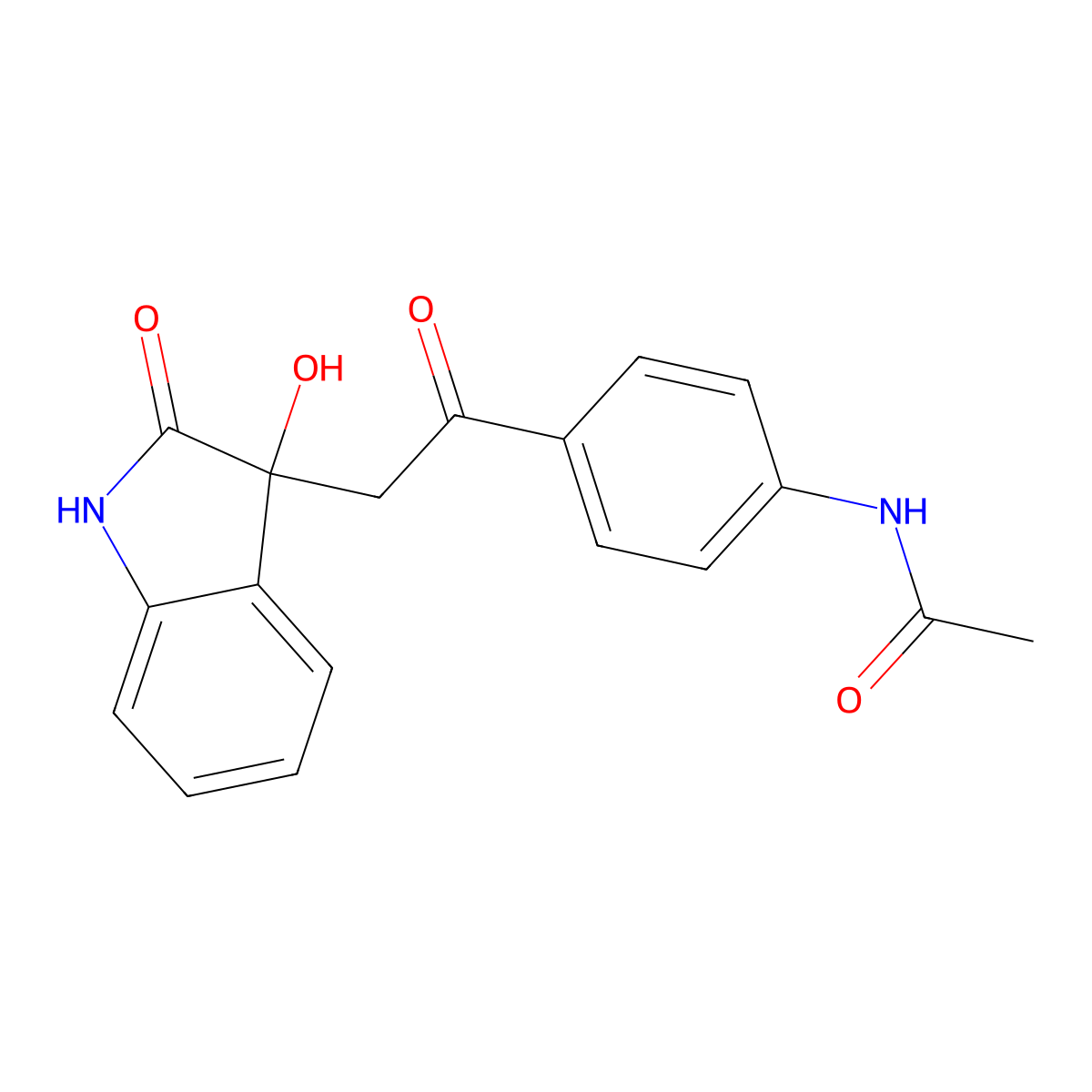N-[4-[2-(3-hydroxy-2-oxo-1H-indol-3-yl)acetyl]phenyl]acetamide molecular structure, CAS 344898-29-9