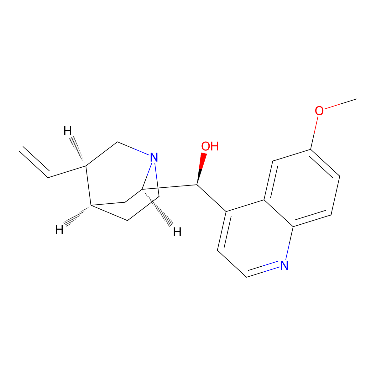 (S)-[(2R,4R,5R)-5-ethenyl-1-azabicyclo[2.2.2]octan-2-yl](6-methoxyquinolin-4-yl)methanol molecular structure, CAS 344899-18-9