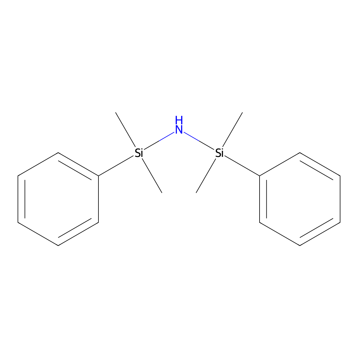 N-(dimethylphenylsilyl)-1,1-dimethyl-1-phenylsilylamine molecular structure, CAS 3449-26-1