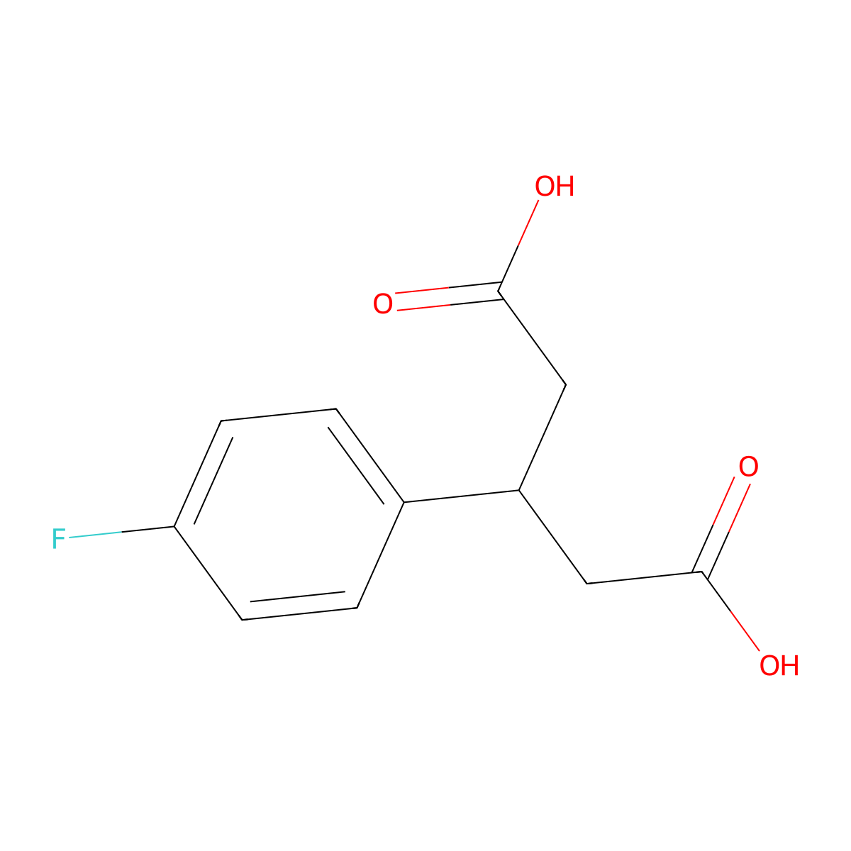 3-(4-Fluorophenyl)pentanedioic acid molecular structure, CAS 3449-63-6