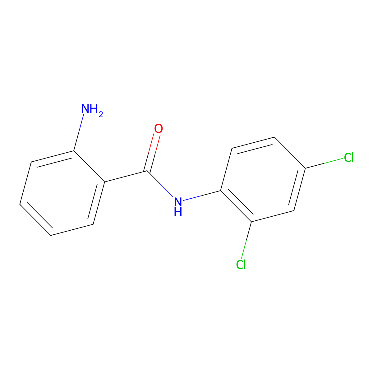 2-amino-N-(2,4-dichlorophenyl)benzamide molecular structure, CAS 34490-00-1