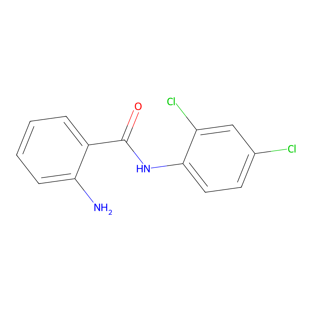 2-amino-N-(2,4-dichlorophenyl)benzamide molecular structure, CAS 34490-00-1