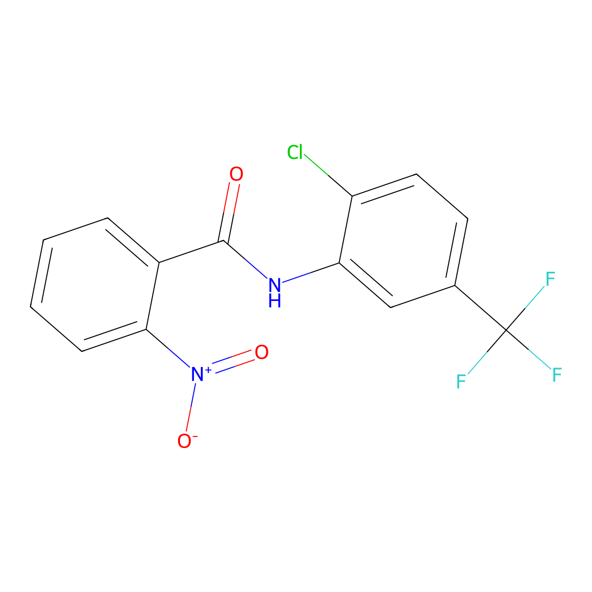 N-[2-chloro-5-(trifluoromethyl)phenyl]-2-nitrobenzamide molecular structure, CAS 34490-01-2