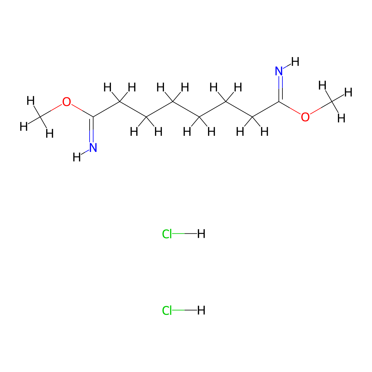 Dimethyl suberimidate dihydrochloride molecular structure, CAS 34490-86-3