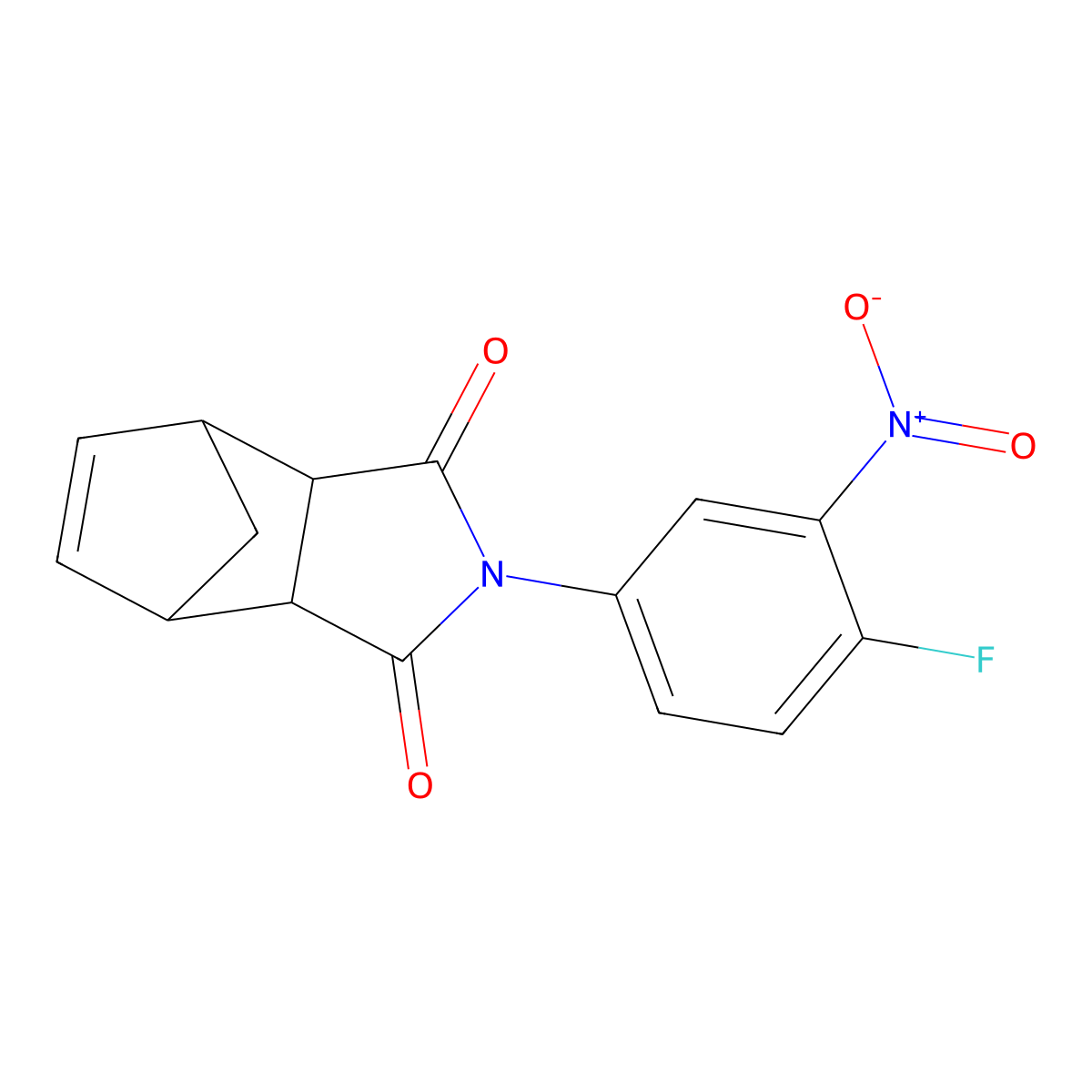 2-(4-Fluoro-3-nitrophenyl)-3a,4,7,7a-tetrahydro-1H-4,7-methanoisoindole-1,3-dione molecular structure, CAS 344912-40-9