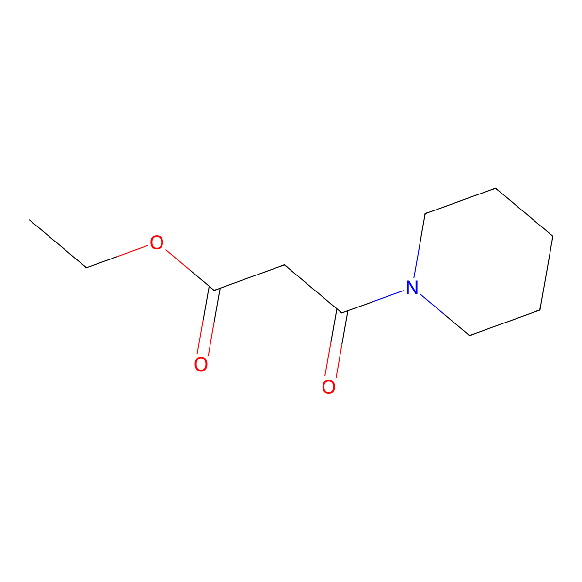 Ethyl 3-oxo-3-(piperidin-1-yl)propanoate molecular structure, CAS 34492-46-1