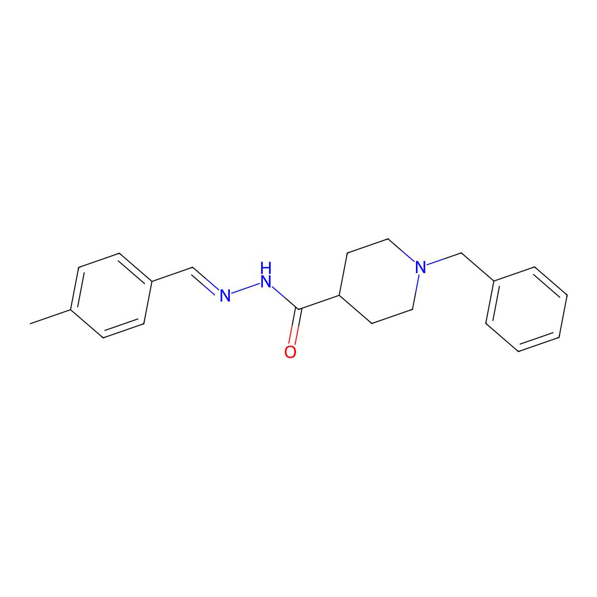 1-benzyl-N'-[(1E)-(4-methylphenyl)methylidene]piperidine-4-carbohydrazide molecular structure, CAS 344924-19-2