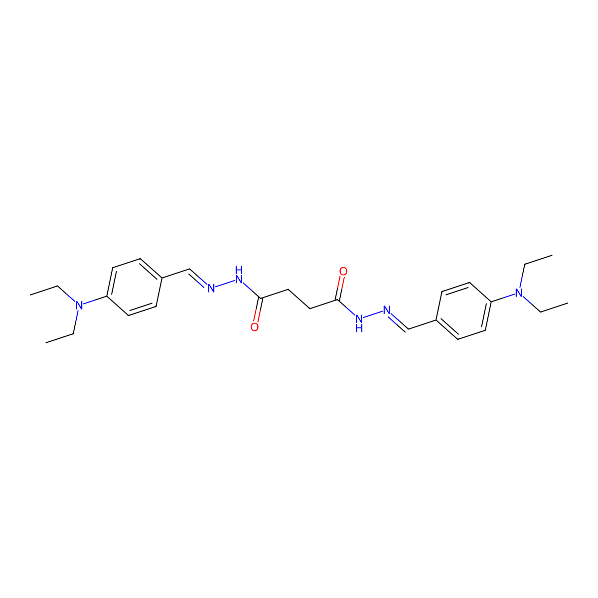 Butanedioic acid, 1,4-bis[2-[[4-(diethylamino)phenyl]methylene]hydrazide] molecular structure, CAS 344928-76-3