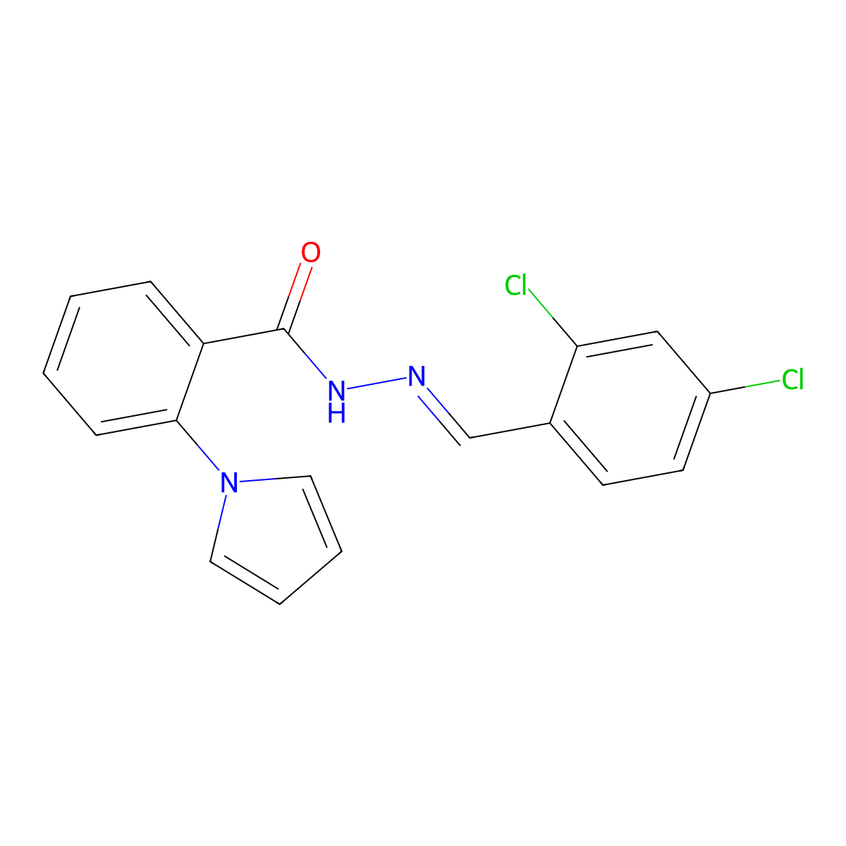 N'-[(Z)-(2,4-dichlorophenyl)methylidene]-2-(1H-pyrrol-1-yl)benzenecarbohydrazide molecular structure, CAS 344934-51-6