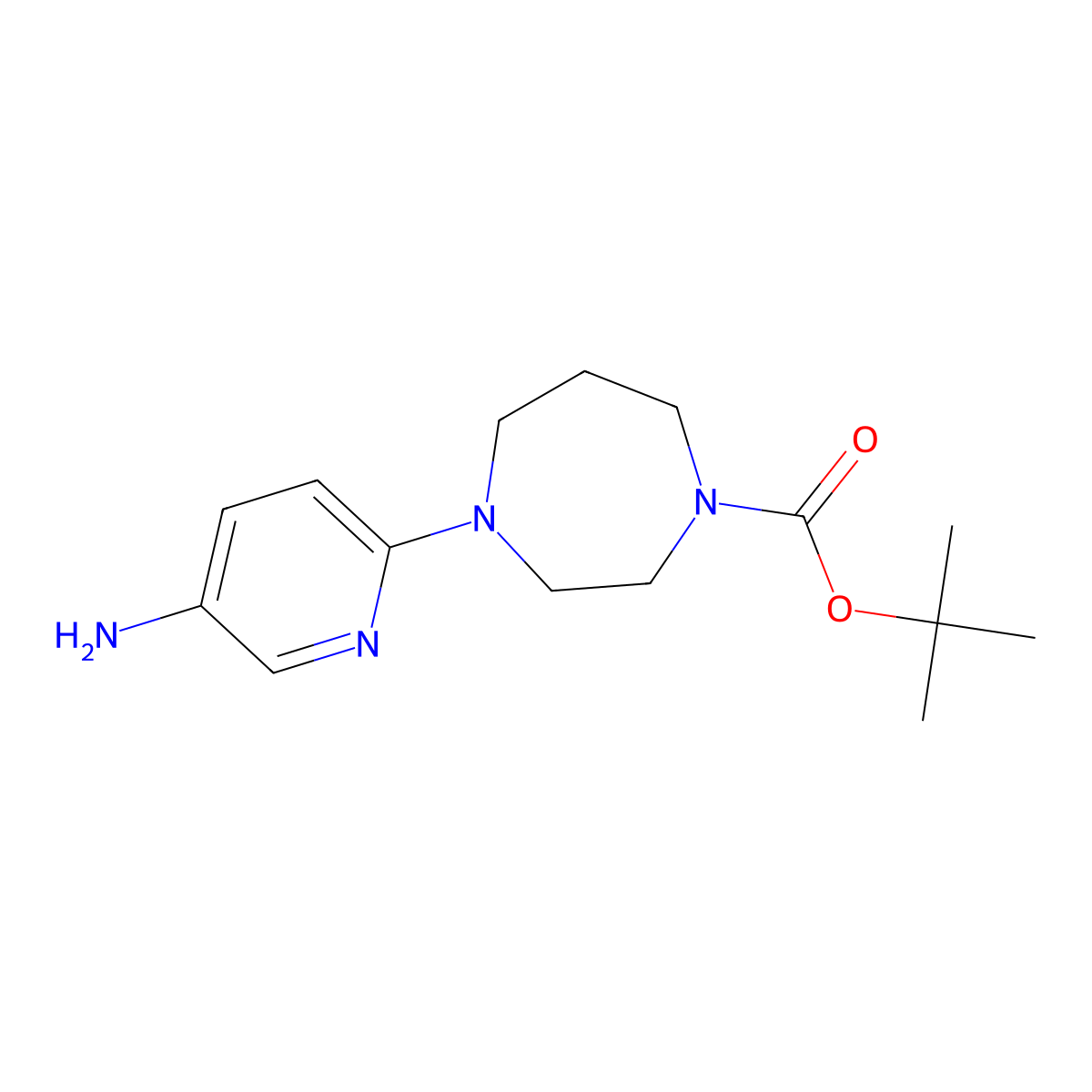 1-Boc-4-(5-aminopyridin-2-YL)-1,4-diazepane molecular structure, CAS 344940-45-0