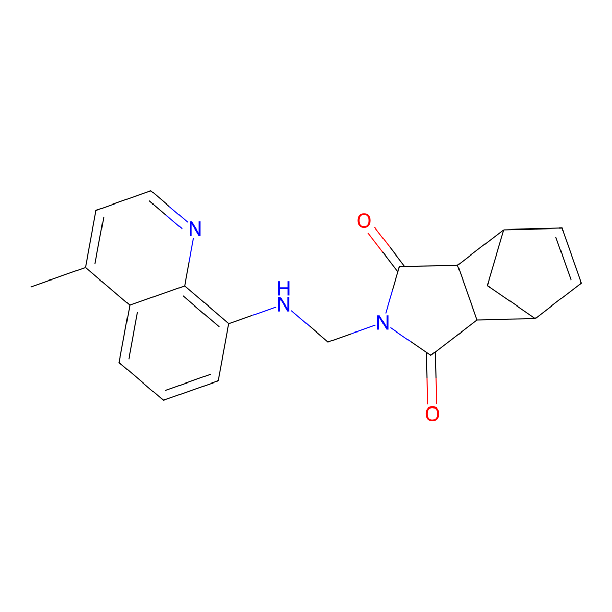 2-{[(4-methylquinolin-8-yl)amino]methyl}-3a,4,7,7a-tetrahydro-1H-4,7-methanoisoindole-1,3(2H)-dione molecular structure, CAS 344956-78-1