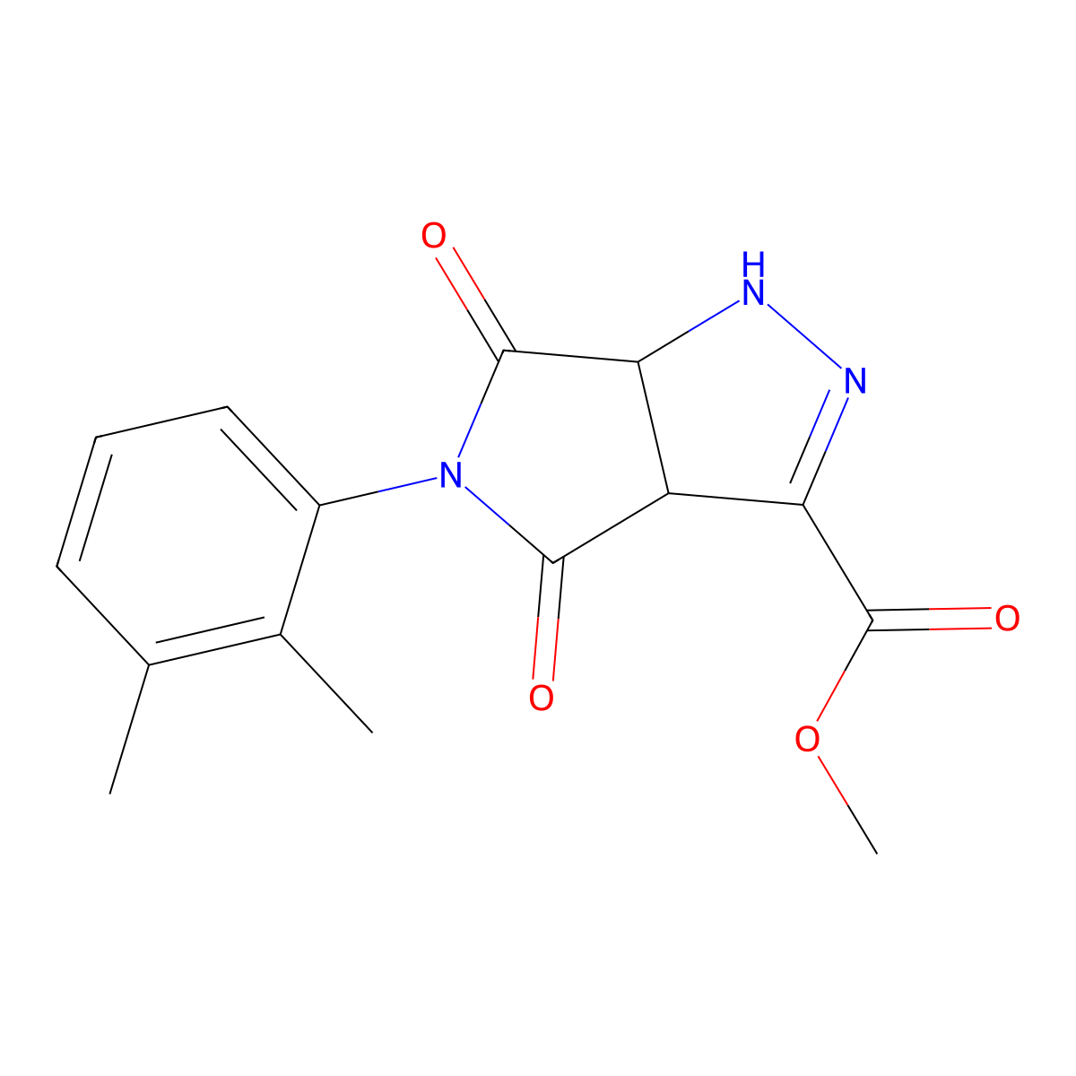 Methyl 5-(2,3-dimethylphenyl)-4,6-dioxo-1,3a,4,5,6,6a-hexahydropyrrolo[3,4-c]pyrazole-3-carboxylate molecular structure, CAS 344956-85-0