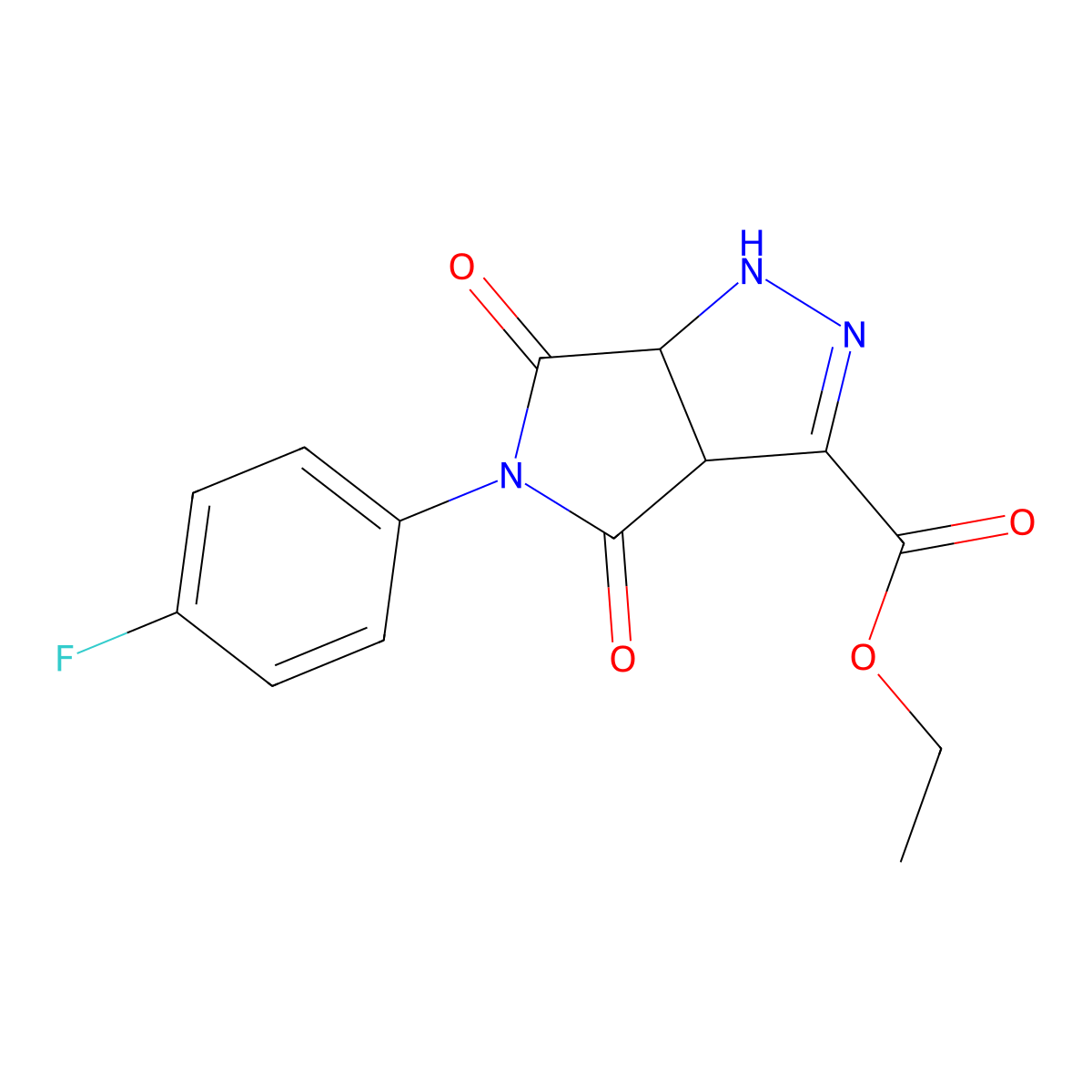 Ethyl 5-(4-fluorophenyl)-4,6-dioxo-1,3a,4,5,6,6a-hexahydropyrrolo[3,4-c]pyrazole-3-carboxylate molecular structure, CAS 344956-86-1
