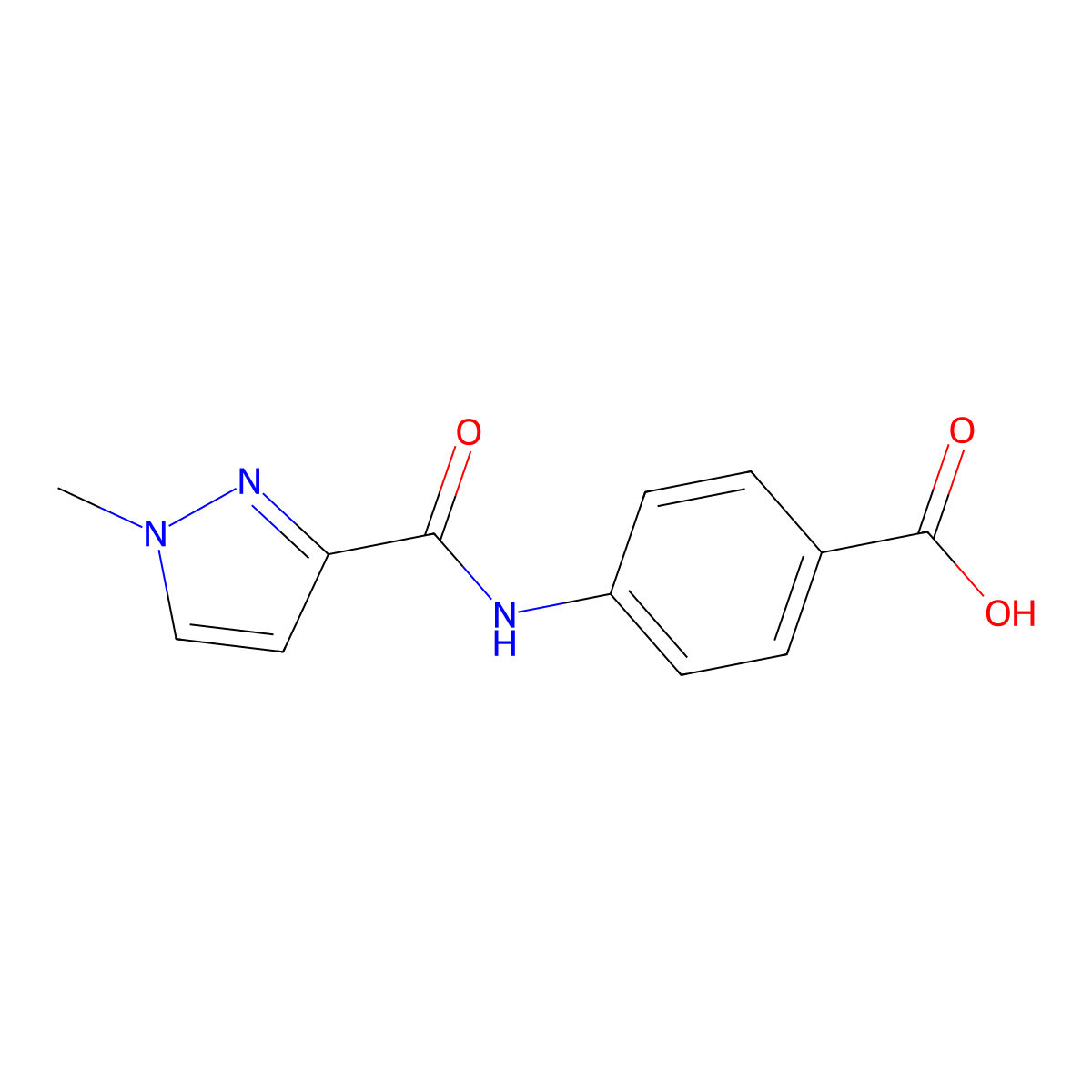 4-{[(1-methyl-1H-pyrazol-3-yl)carbonyl]amino}benzoic acid molecular structure, CAS 344956-97-4