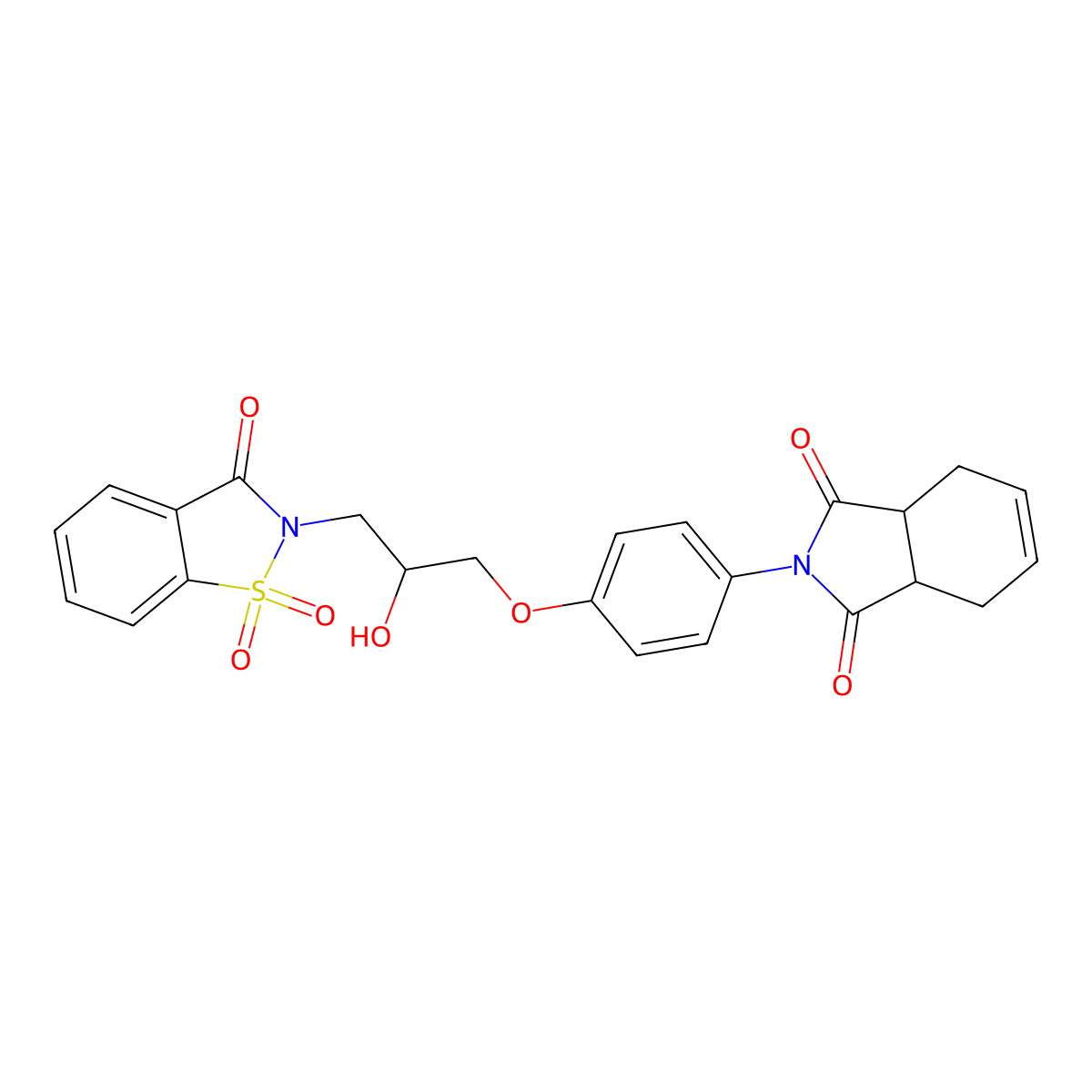 2-[4-[2-Hydroxy-3-(1,1,3-trioxo-1,2-benzothiazol-2-yl)propoxy]phenyl]-3a,4,7,7a-tetrahydroisoindole-1,3-dione molecular structure, CAS 344957-03-5