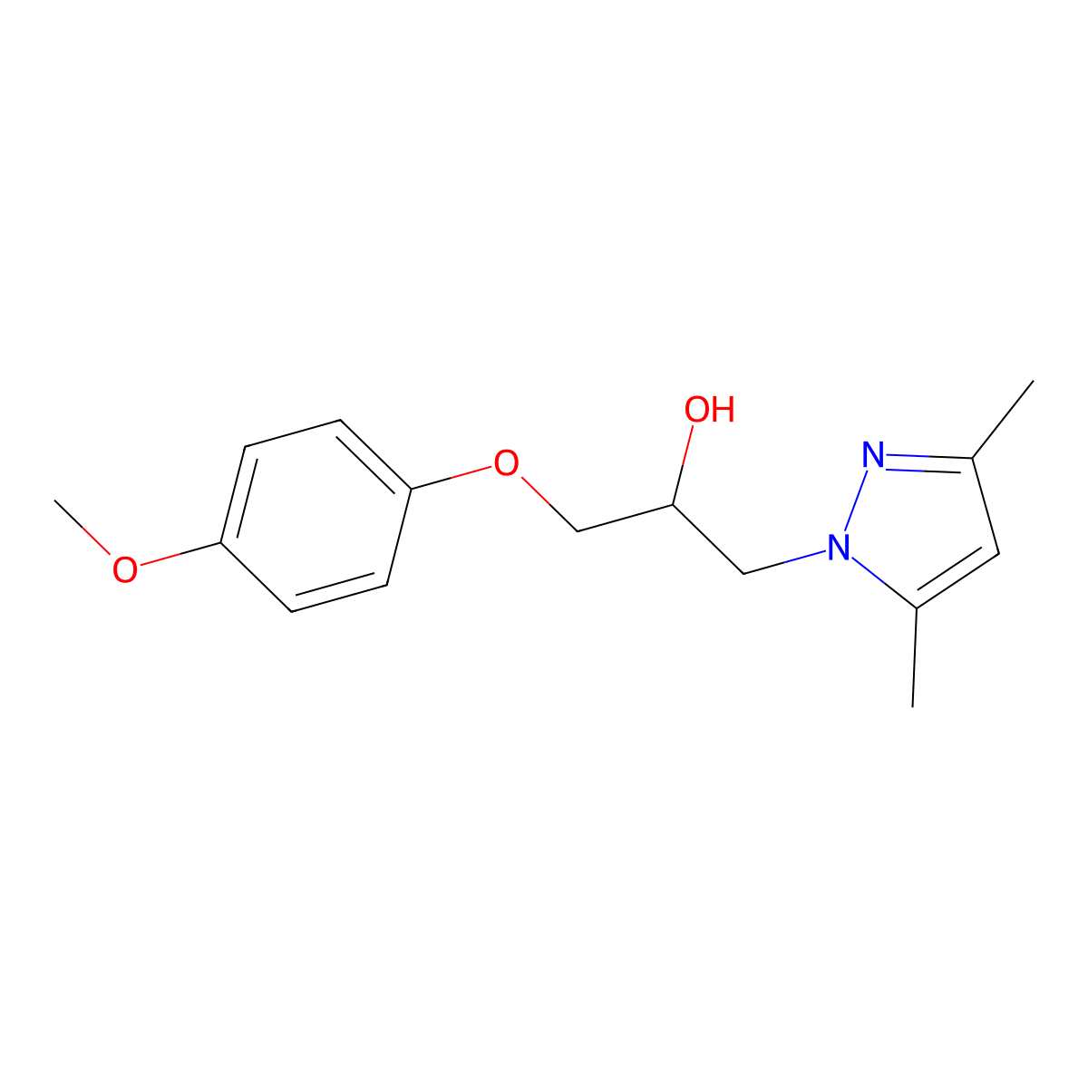 1-(3,5-Dimethylpyrazol-1-yl)-3-(4-methoxyphenoxy)propan-2-ol molecular structure, CAS 344957-07-9