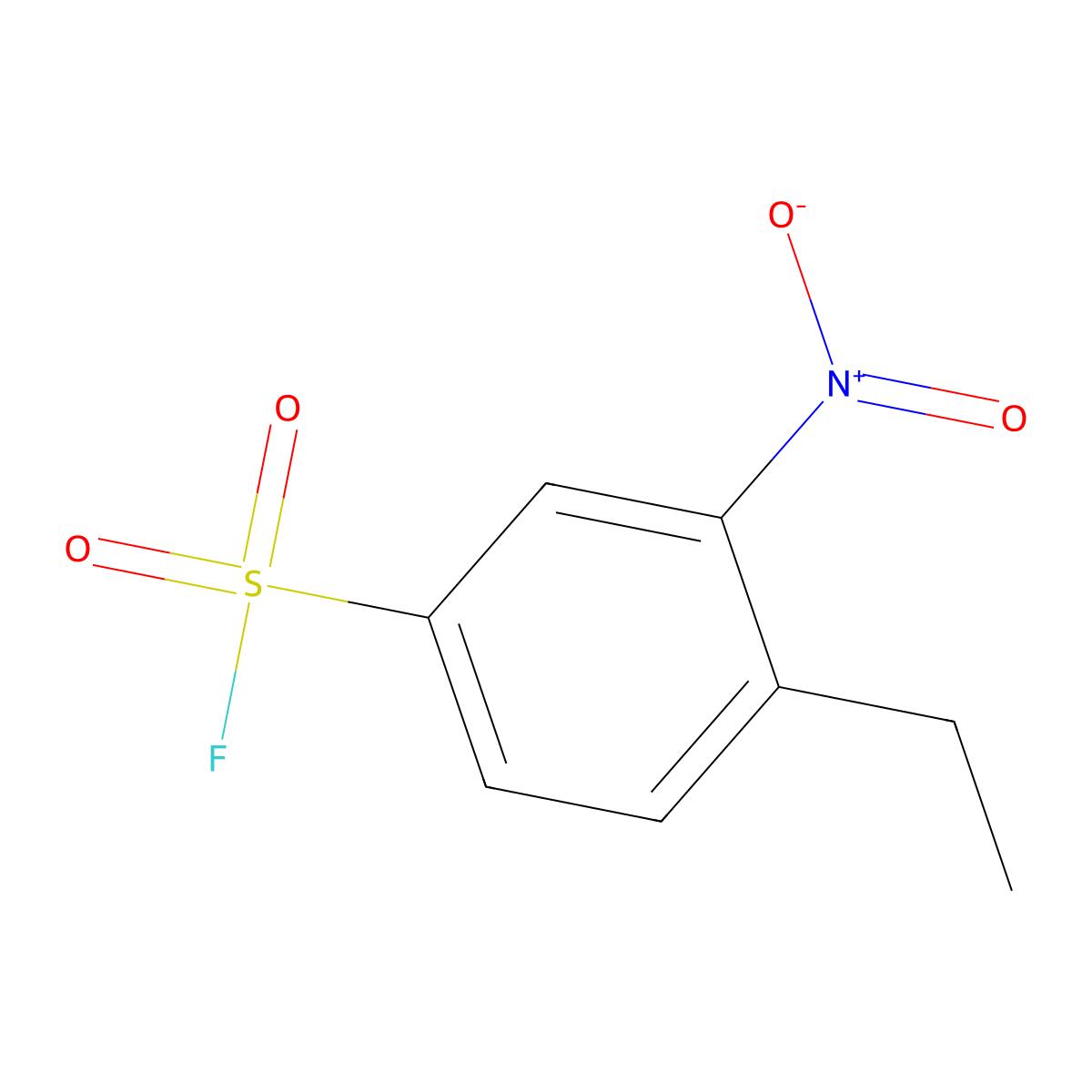 4-Ethyl-3-nitrobenzene-1-sulfonylfluoride molecular structure, CAS 345-13-1