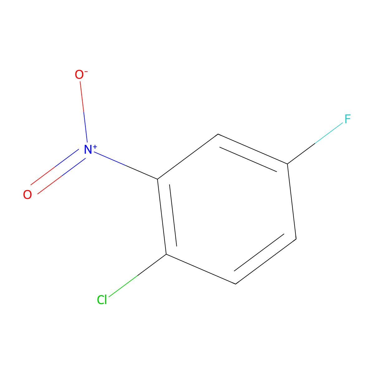 1-Chloro-4-fluoro-2-nitrobenzene molecular structure, CAS 345-17-5