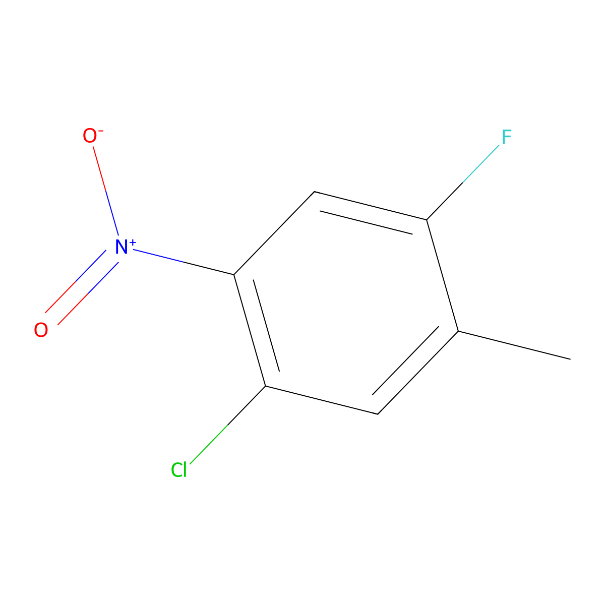 1-Chloro-4-fluoro-5-methyl-2-nitrobenzene molecular structure, CAS 345-23-3