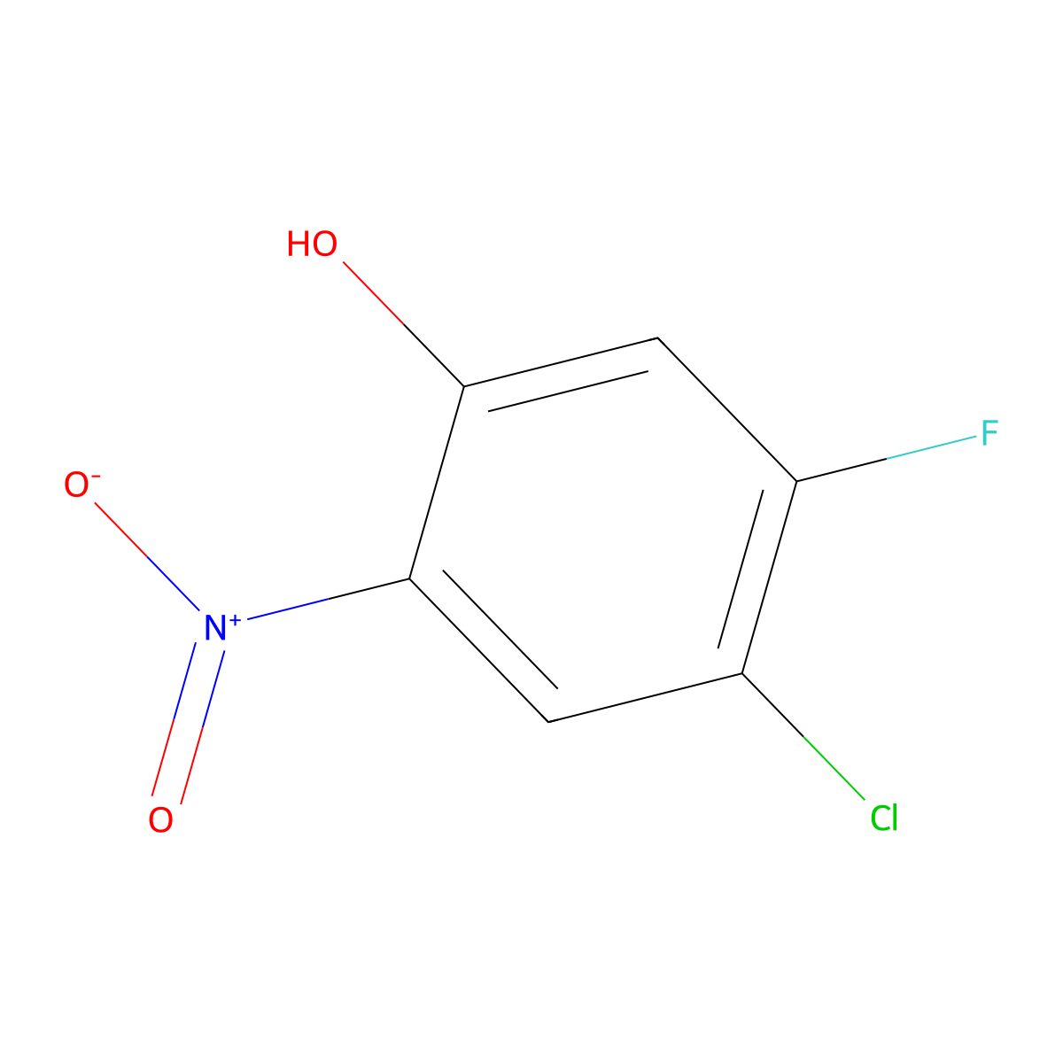 4-Chloro-5-fluoro-2-nitrophenol molecular structure, CAS 345-25-5