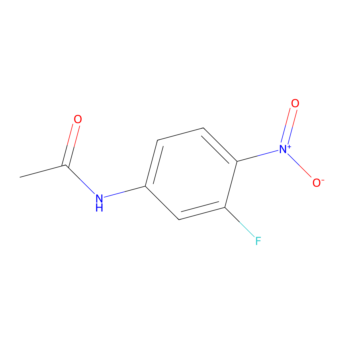 N-(3-Fluoro-4-nitrophenyl)acetamide molecular structure, CAS 345-30-2
