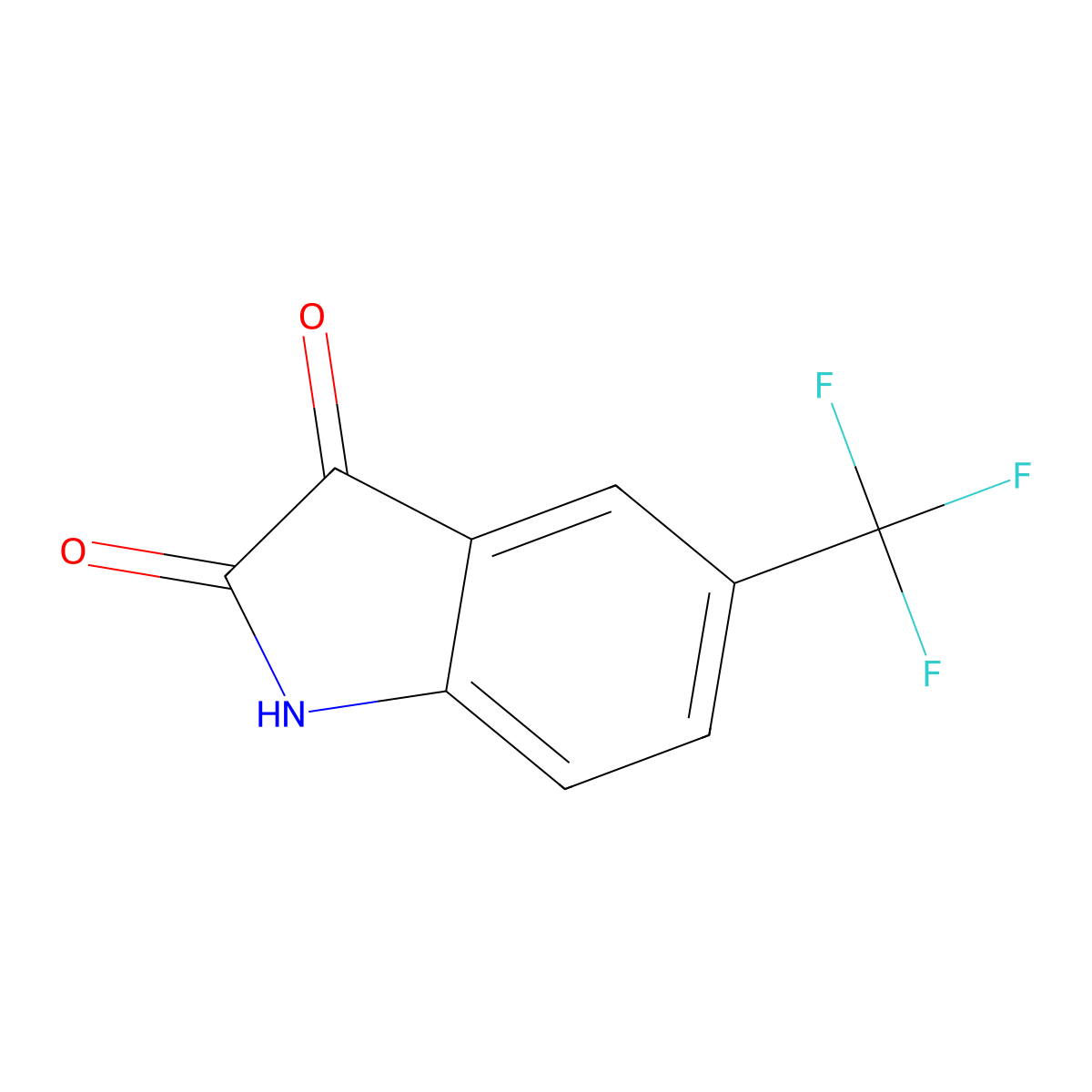 5-(trifluoromethyl)-2,3-dihydro-1H-indole-2,3-dione molecular structure, CAS 345-32-4