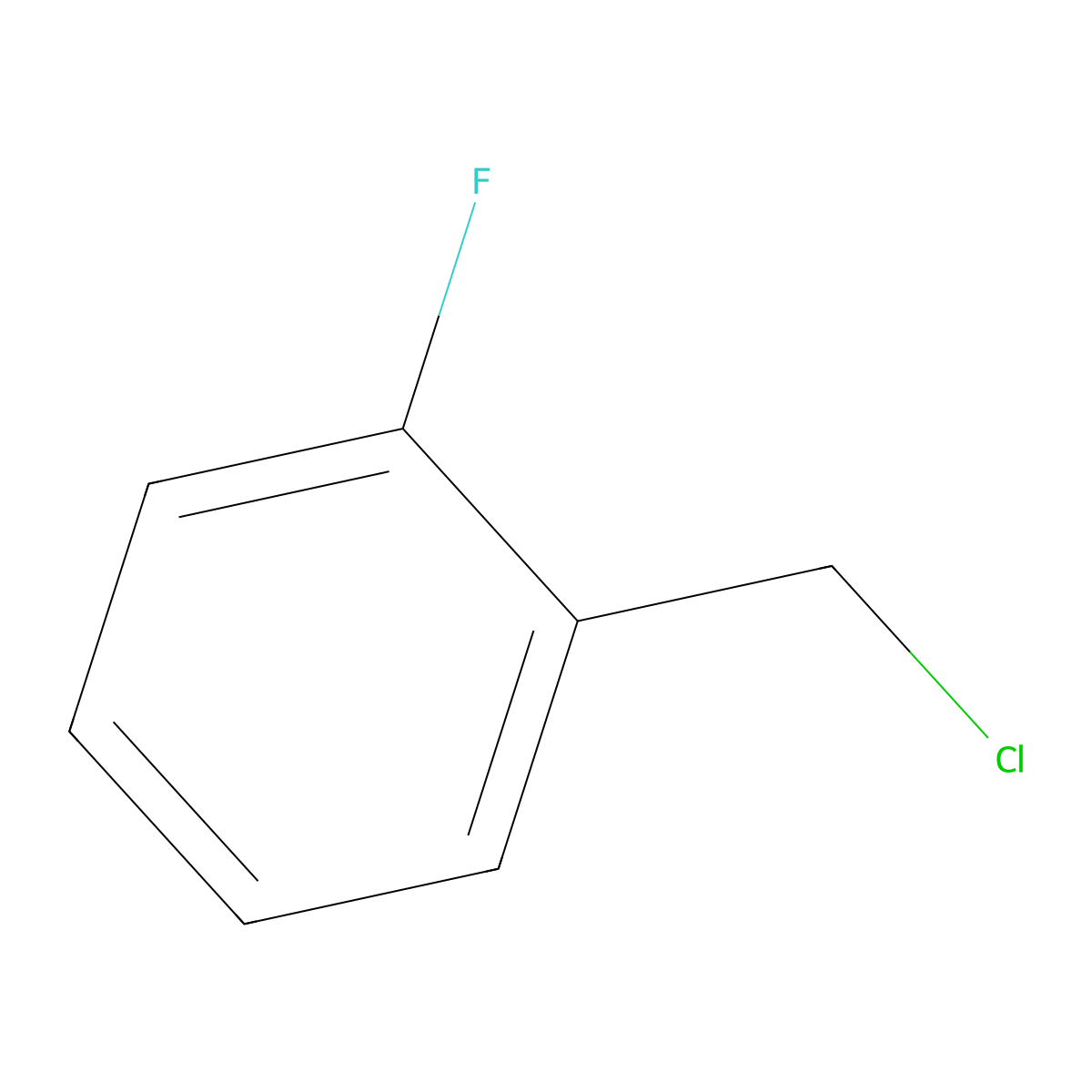 Benzene, 1-(chloromethyl)-2-fluoro- molecular structure, CAS 345-35-7