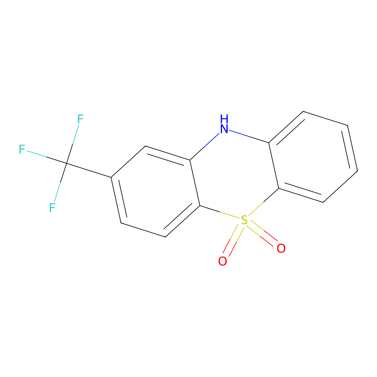 2-(trifluoromethyl)-10H-phenothiazine 5,5-dioxide molecular structure, CAS 345-38-0