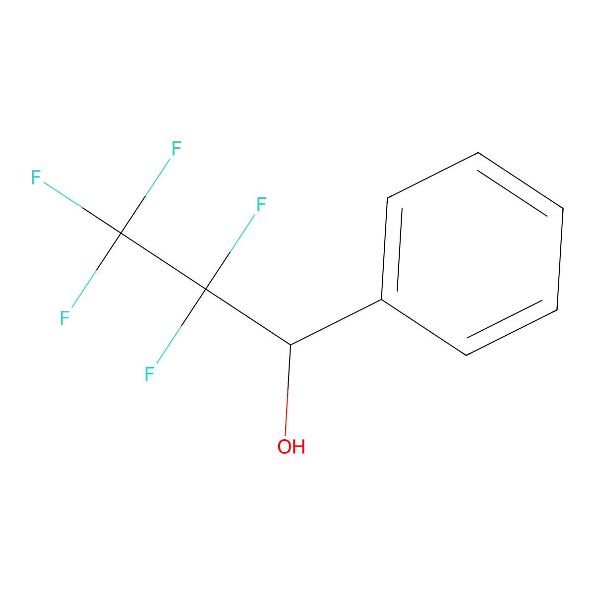 2,2,3,3,3-Pentafluoro-1-phenylpropan-1-ol molecular structure, CAS 345-40-4
