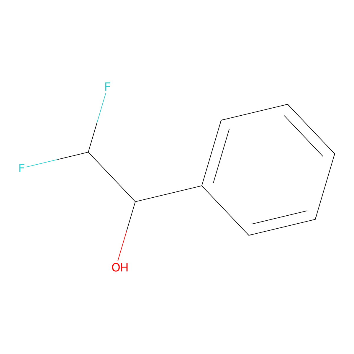 2,2-Difluoro-1-phenylethanol molecular structure, CAS 345-64-2