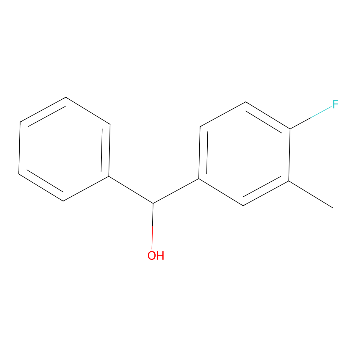 (4-Fluoro-3-methylphenyl)(phenyl)methanol molecular structure, CAS 345-65-3