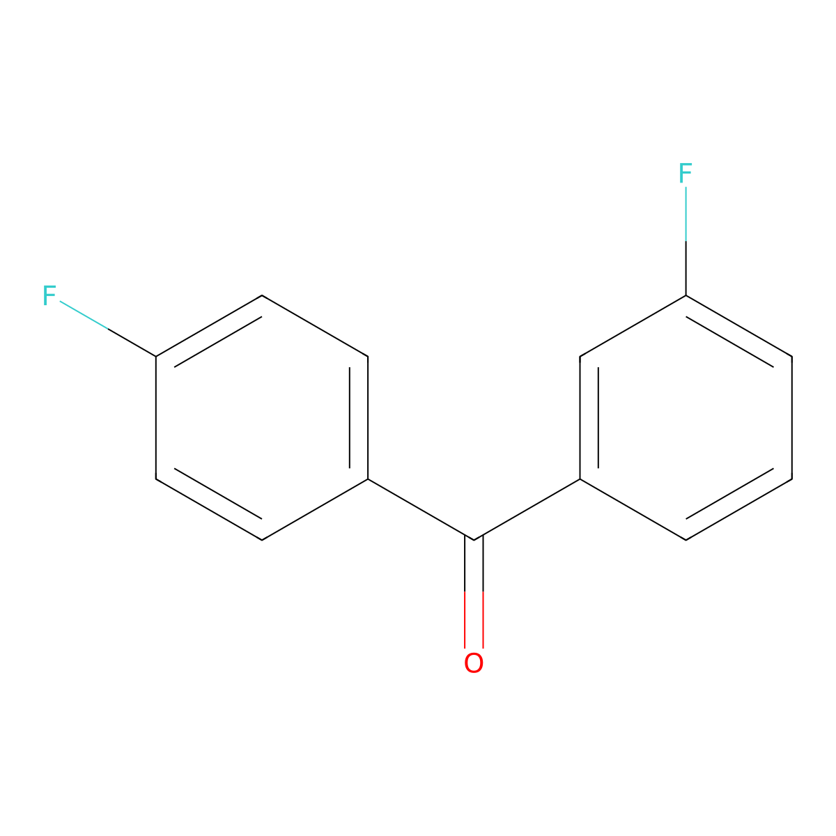 (3-Fluorophenyl)(4-fluorophenyl)methanone molecular structure, CAS 345-71-1