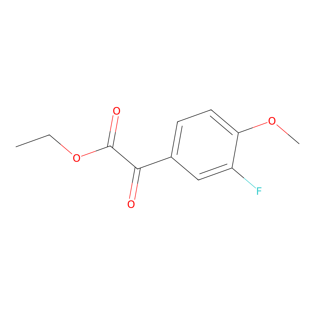 Ethyl 3-fluoro-4-methoxybenzoylformate molecular structure, CAS 345-72-2