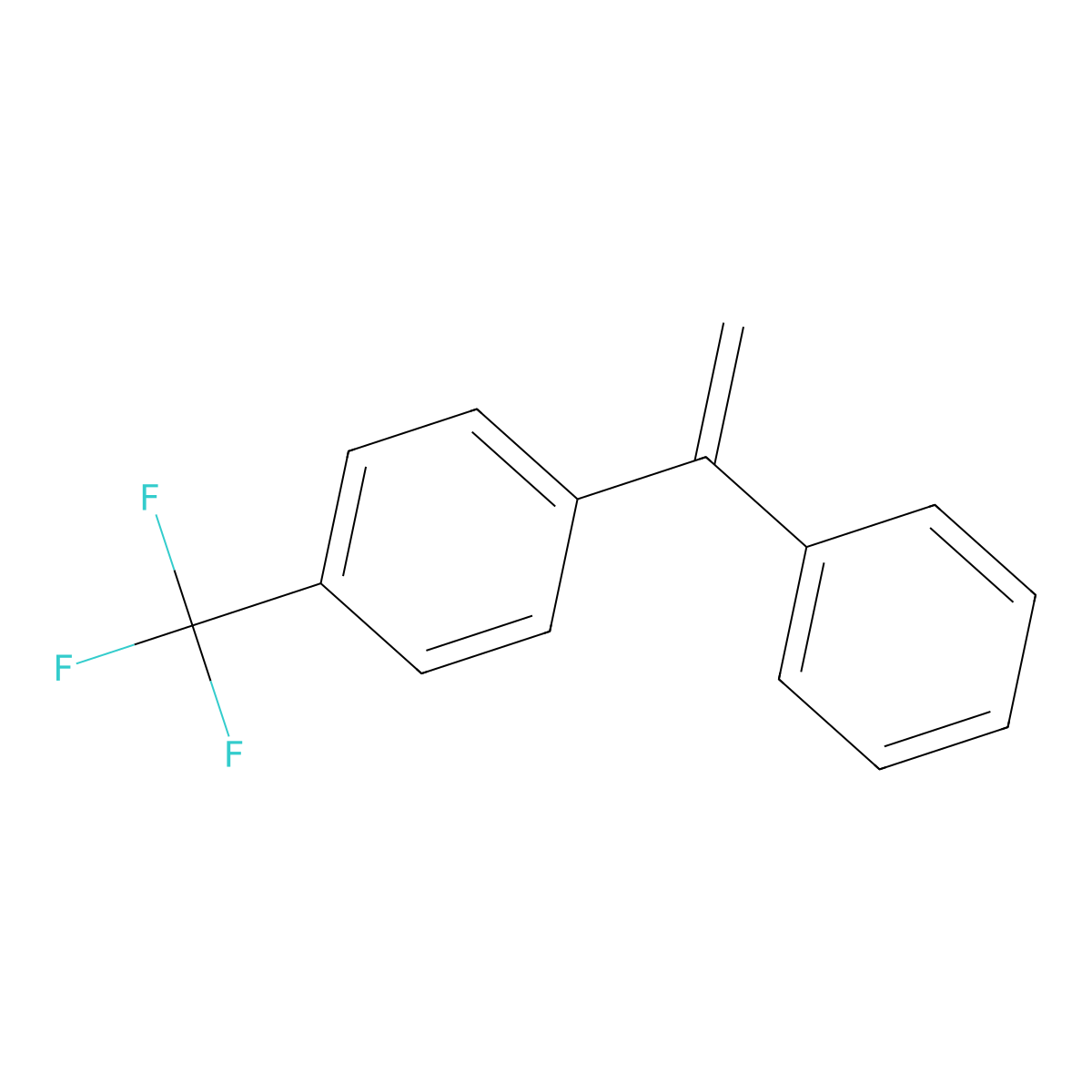 Benzene, 1-(1-phenylethenyl)-4-(trifluoromethyl)- molecular structure, CAS 345-88-0