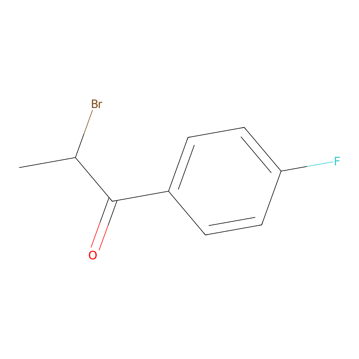 2-Bromo-1-(4-fluorophenyl)propan-1-one molecular structure, CAS 345-94-8