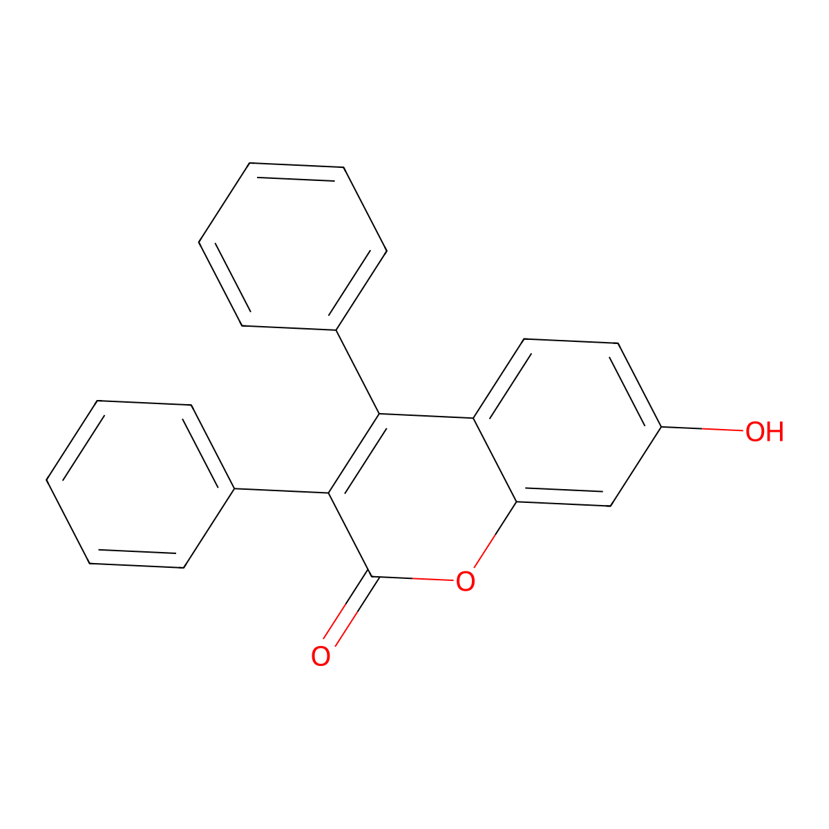 3,4-Diphenyl-7-hydroxycoumarin molecular structure, CAS 3450-72-4