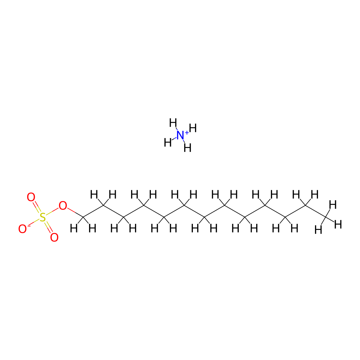 Ammonium tridecyl sulfate molecular structure, CAS 34506-45-1