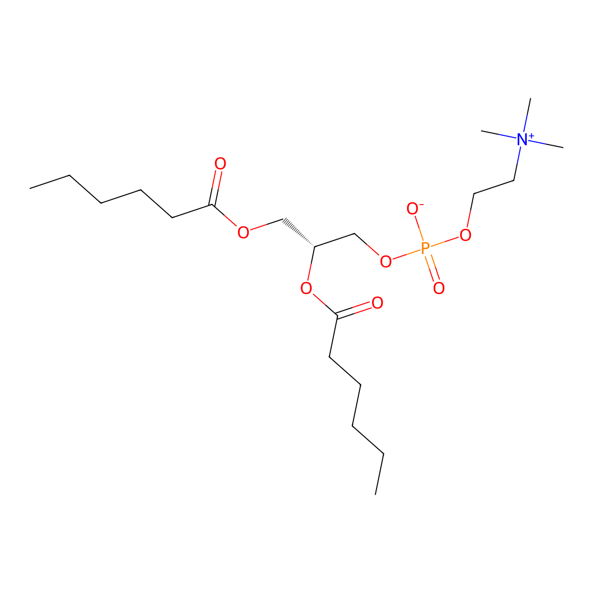 1,2-Dihexanoyl-sn-glycero-3-phosphocholine molecular structure, CAS 34506-67-7