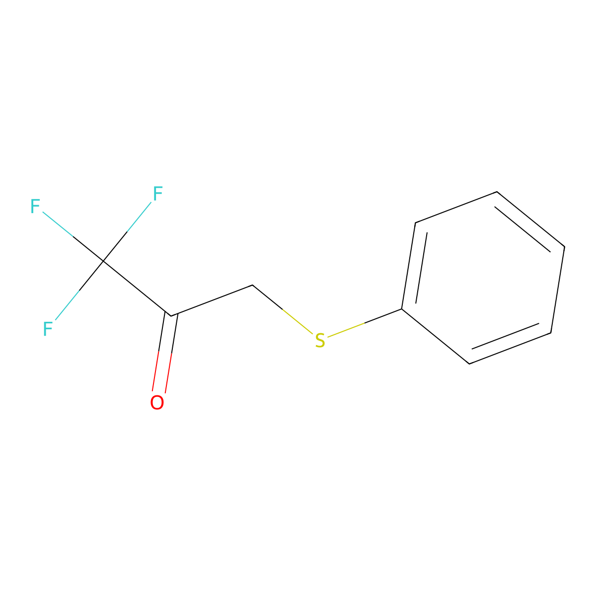 1,1,1-Trifluoro-3-(phenylsulfanyl)propan-2-one molecular structure, CAS 34509-09-6