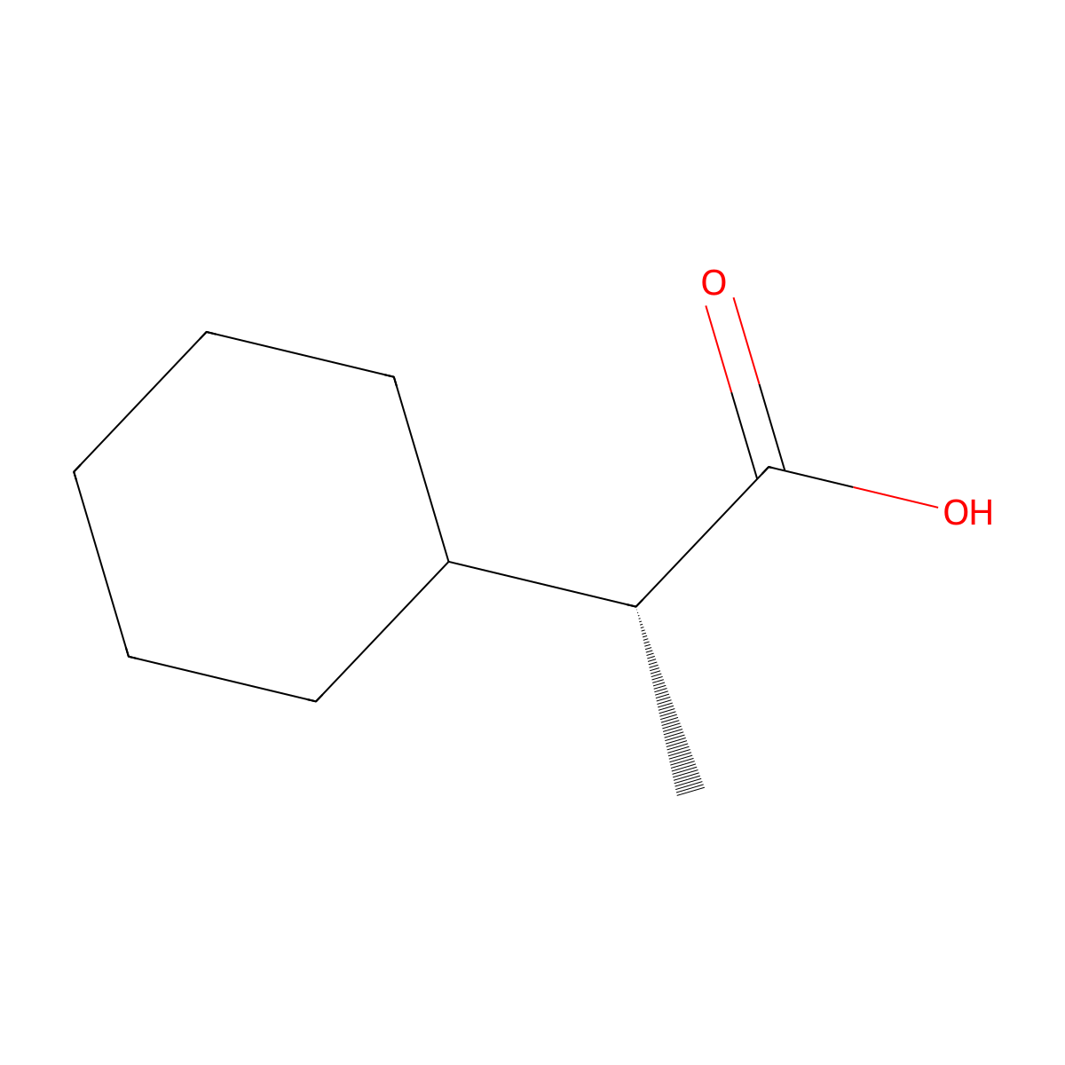 (R)-2-Cyclohexylpropanoic acid molecular structure, CAS 3451-36-3